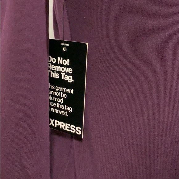 EXPRESS Off the Shoulder Long Sleeve Purple Dress - Picture 6 of 6